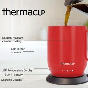 Red Smart Mug with LED Display